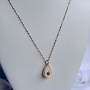 Gold Avocado Pendant Dainty Necklace